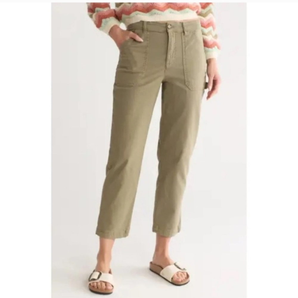 Marine Layer Olive Cropped Cargo-Style Pants